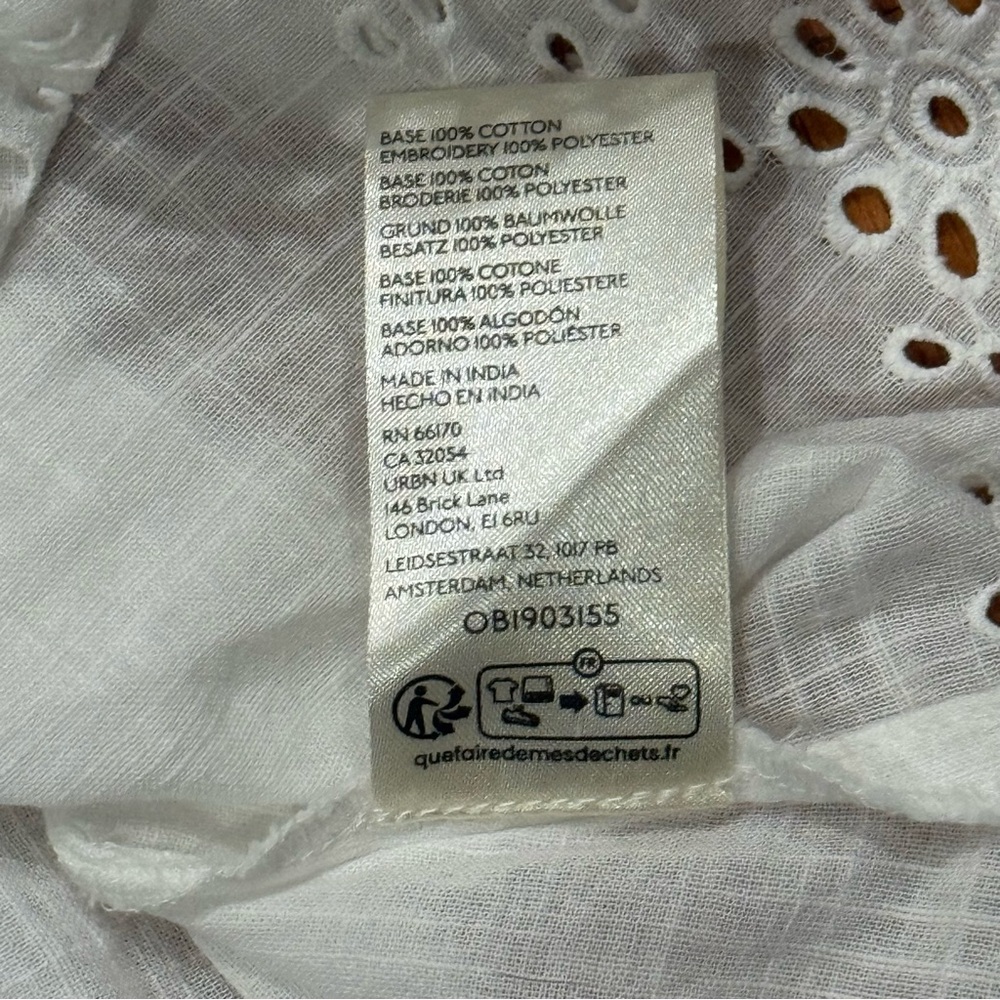 Free People Costa Eyelet Top Womens Small White Embroidered Cottagecore Blouse - Picture 3 of 7